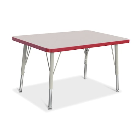 Jonti-Craft Berries Rectangle Activity Table, 24 in. x 36 in., E-height, Freckled Gray/Red/Gray 6478JCE008